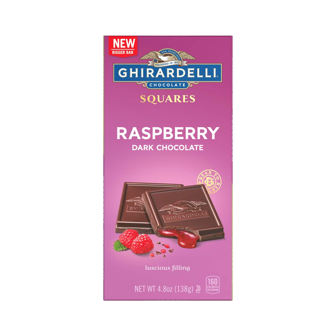 Ghirardelli® Raspberry Filled Dark Chocolate Squares Bar, 4.8oz.
